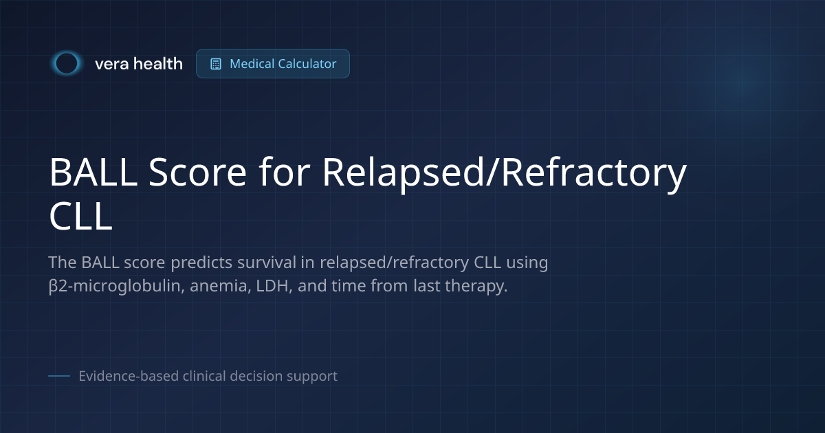 BALL Score for Relapsed/Refractory CLL - Medical Calculator - Vera