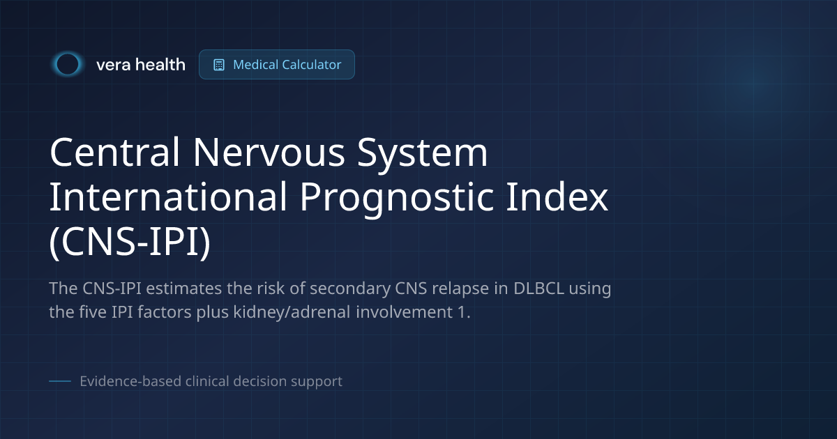 Central Nervous System International Prognostic Index (CNS-IPI ...