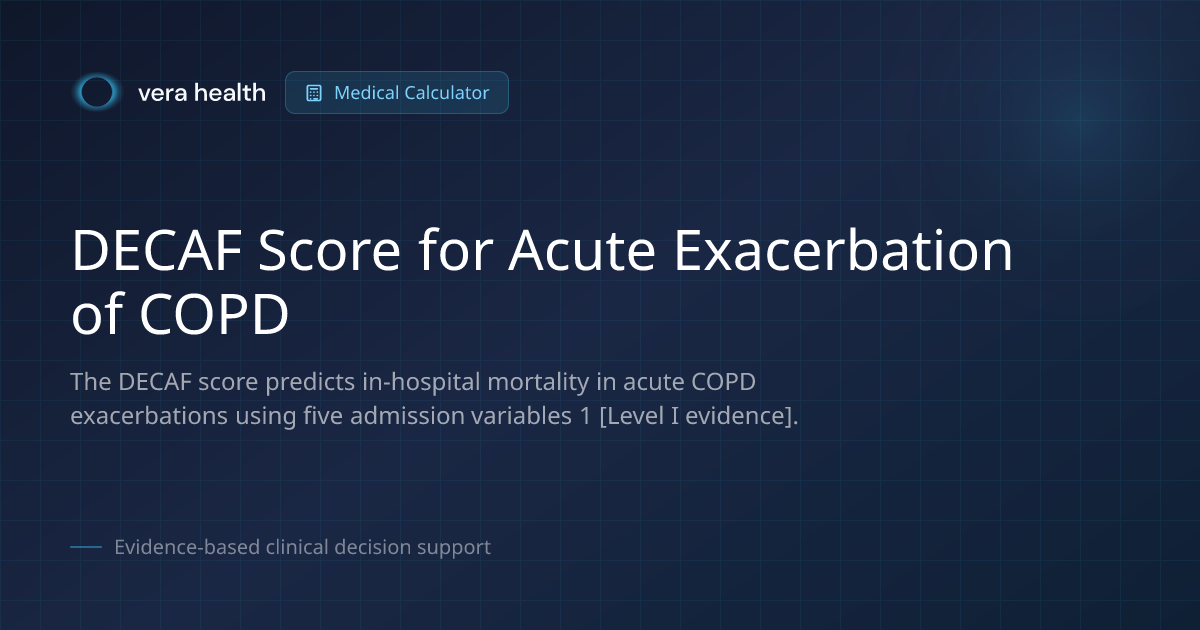 DECAF Score for Acute Exacerbation of COPD - Medical Calculator - Vera