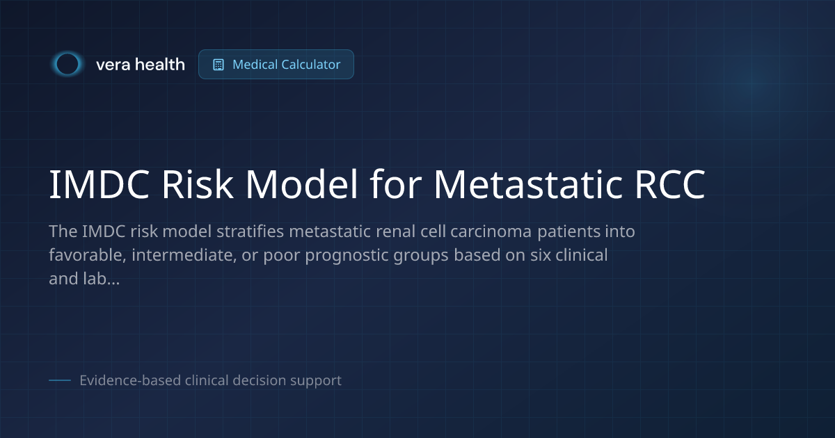 IMDC Risk Model for Metastatic RCC - Medical Calculator - Vera