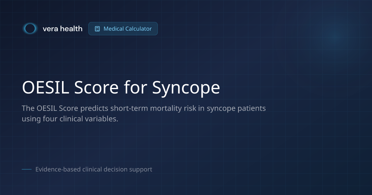 OESIL Score for Syncope - Medical Calculator - Vera