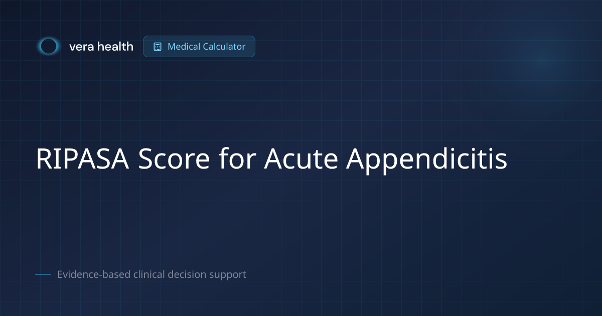 RIPASA Score for Acute Appendicitis - Medical Calculator - Vera
