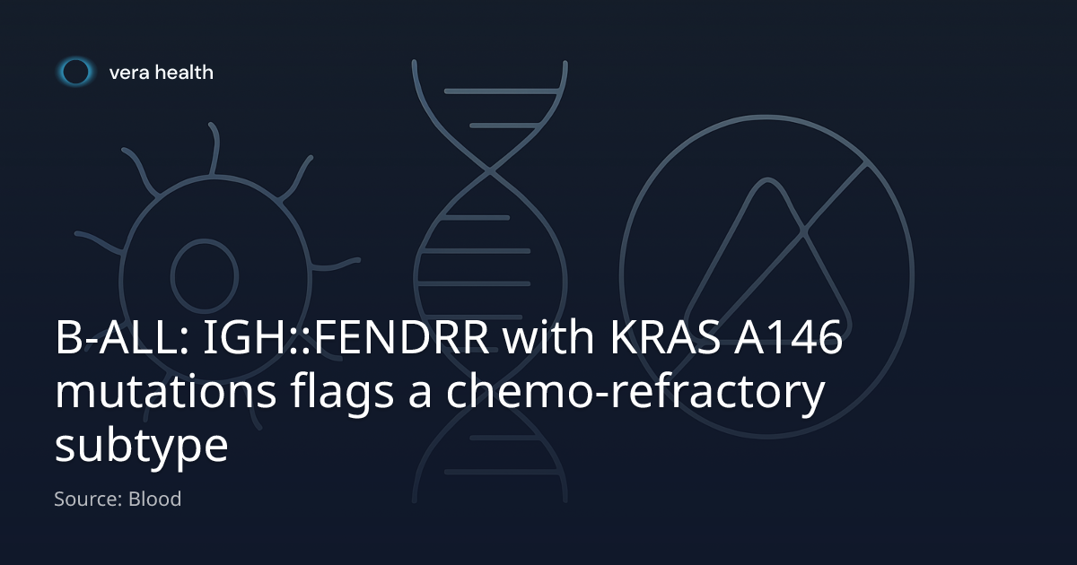 B-ALL: IGH::FENDRR with KRAS A146 mutations flags a chemo-refractory ...