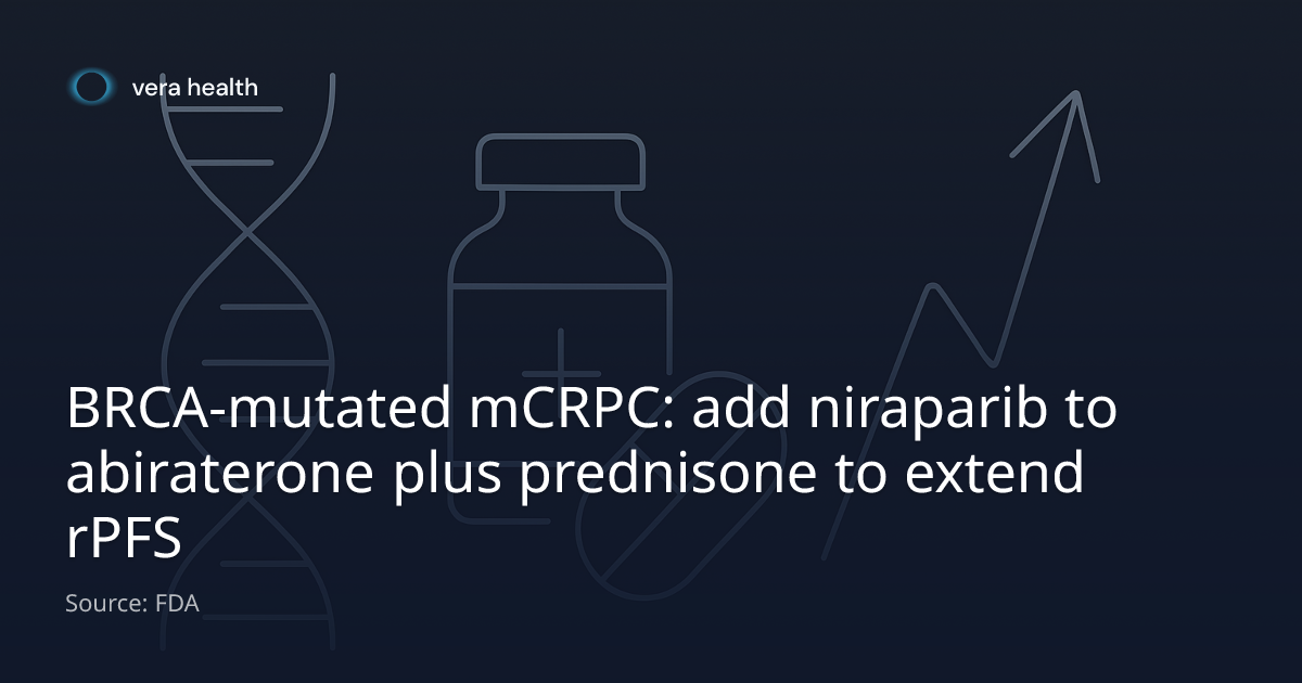 BRCA-mutated mCRPC: add niraparib to abiraterone plus prednisone to ...