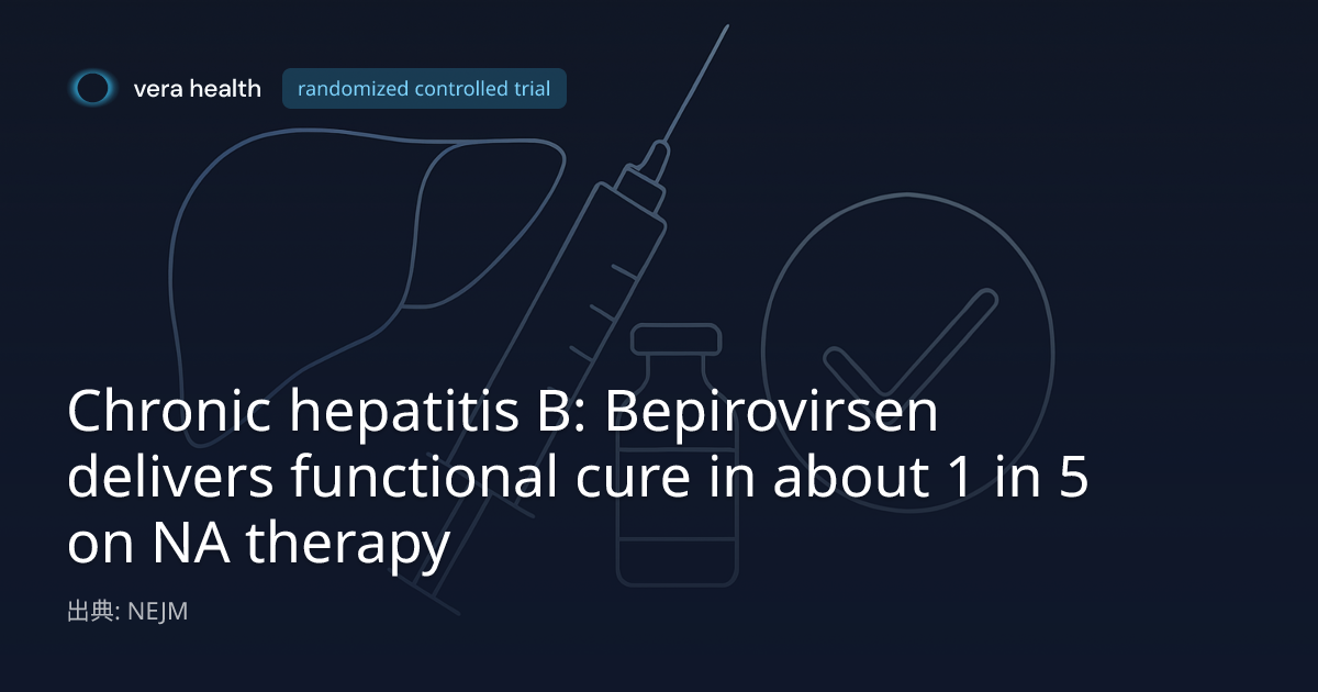 Chronic hepatitis B: Bepirovirsen delivers functional cure in
