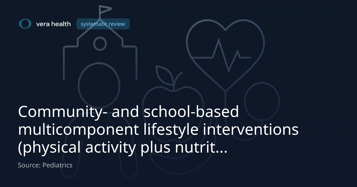 Community- and school-based multicomponent lifestyle interventions ...