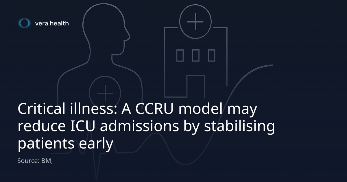 Critical illness: A CCRU model may reduce ICU admissions by stabilising ...