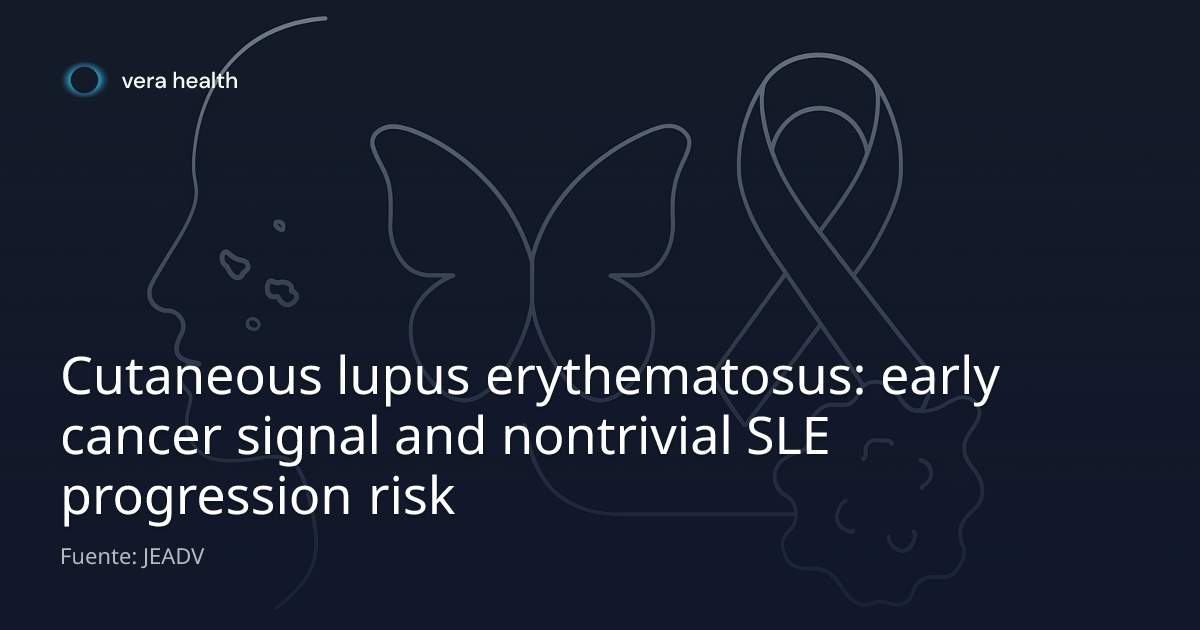 Cutaneous lupus erythematosus: early cancer signal and nontrivial SLE ...
