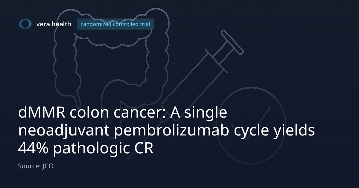 dMMR colon cancer: A single neoadjuvant pembrolizumab cycle yields 44% ...