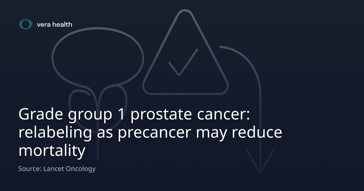 Grade group 1 prostate cancer: relabeling as precancer may reduce ...