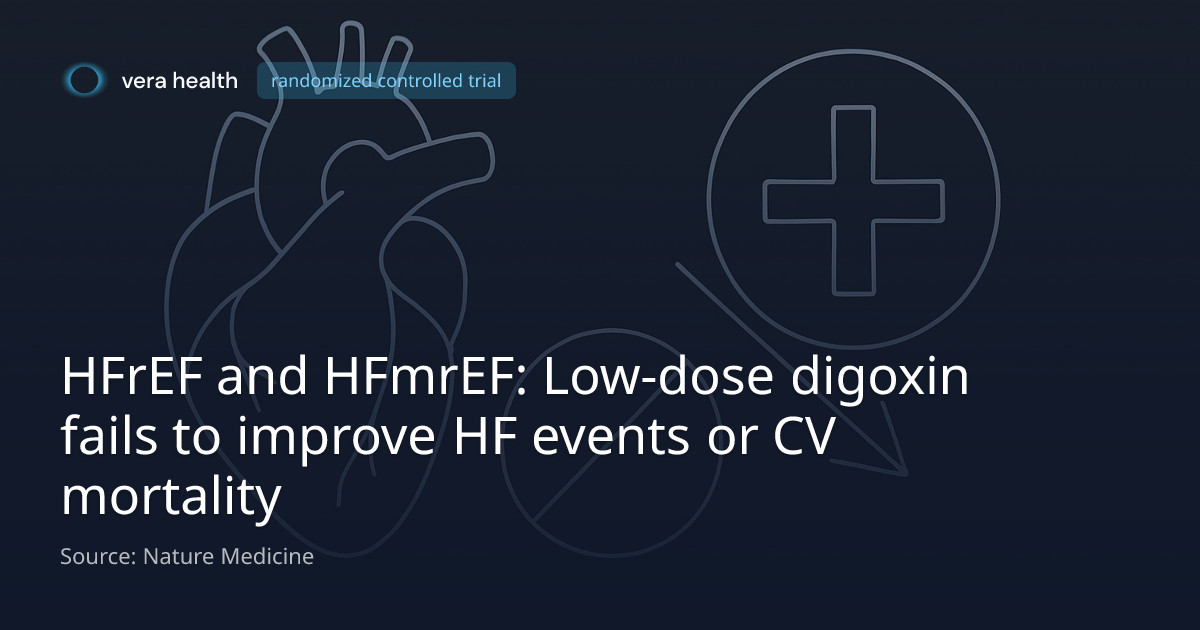 HFrEF and HFmrEF: Low-dose digoxin fails to improve HF events or CV ...