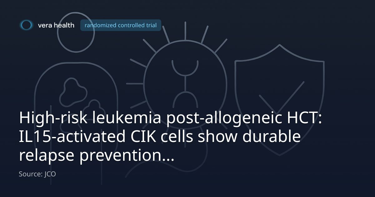 High-risk leukemia post-allogeneic HCT: IL15-activated CIK cells show ...
