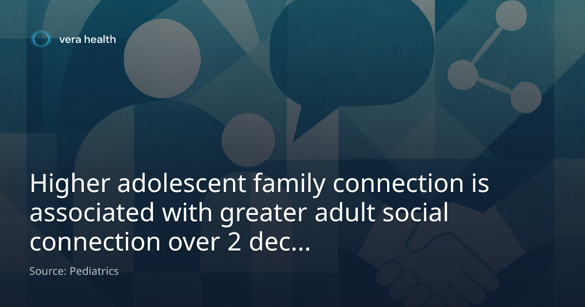Higher adolescent family connection is associated with greater adult ...