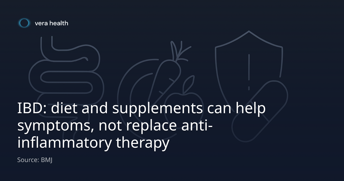 IBD: diet and supplements can help symptoms, not replace anti ...