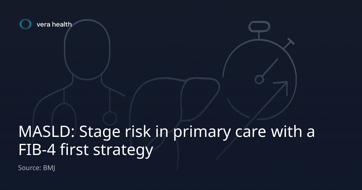MASLD: Stage risk in primary care with a FIB-4 first strategy - Vera ...