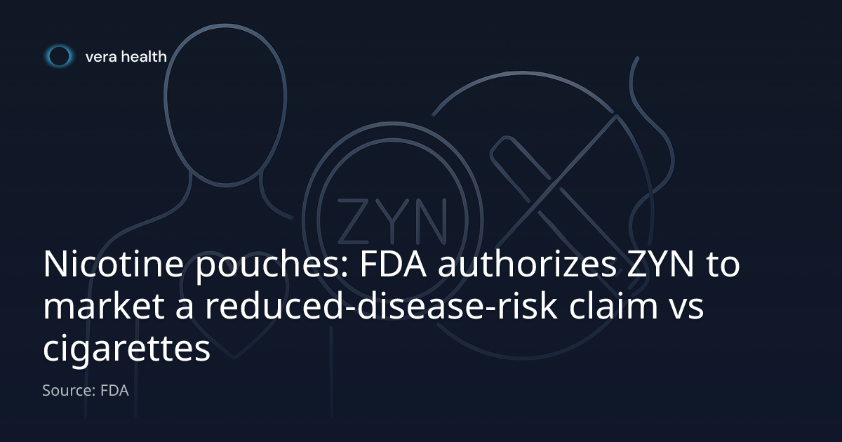 Nicotine pouches: FDA authorizes ZYN to market a reduced-disease-risk ...