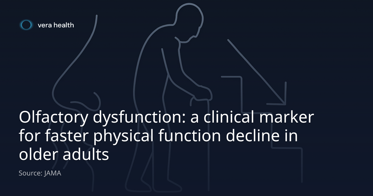 Olfactory dysfunction: a clinical marker for faster physical function ...
