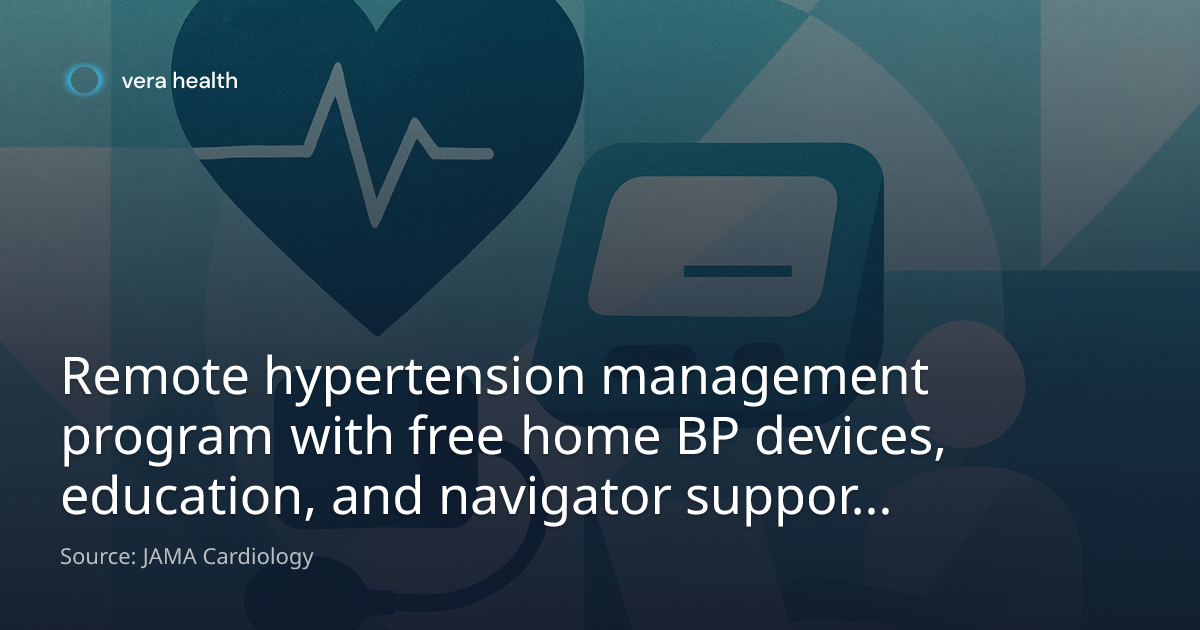 Remote hypertension management program with free home BP devices ...