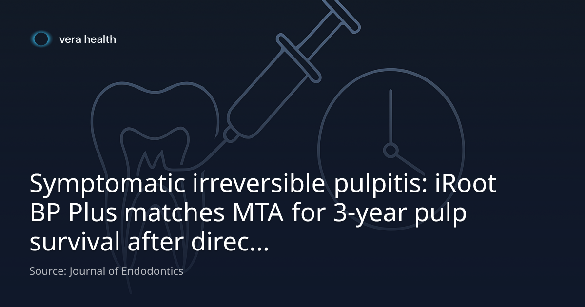 Symptomatic irreversible pulpitis: iRoot BP Plus matches MTA for 3-year ...