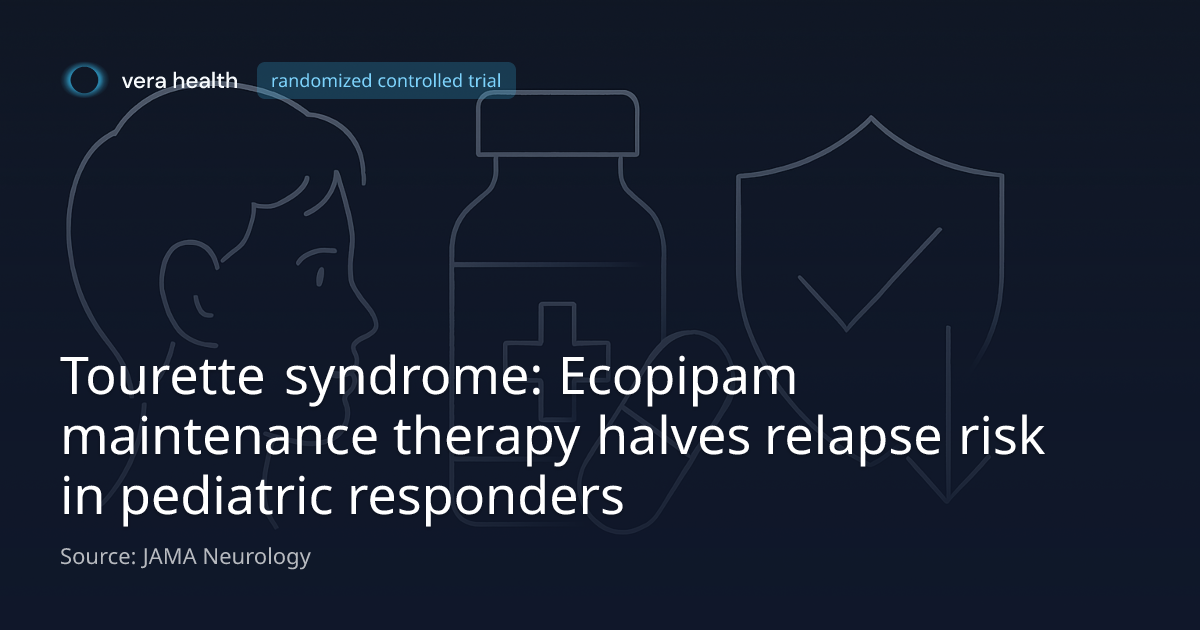 Tourette syndrome: Ecopipam maintenance therapy halves relapse risk in ...