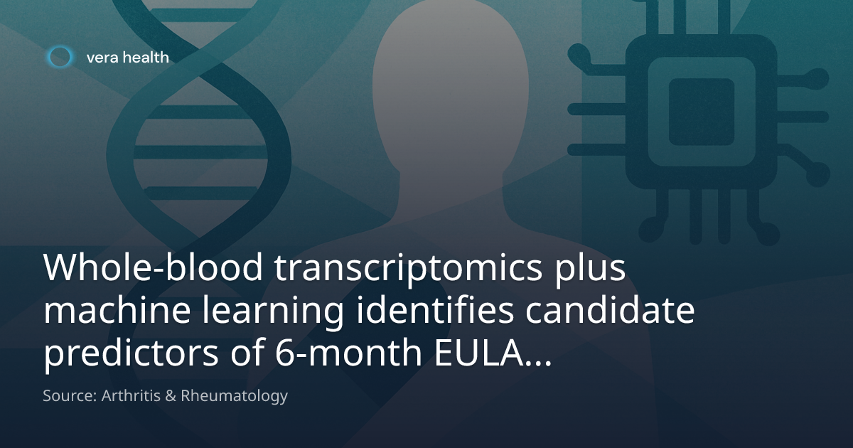 Whole-blood transcriptomics plus machine learning identifies candidate ...